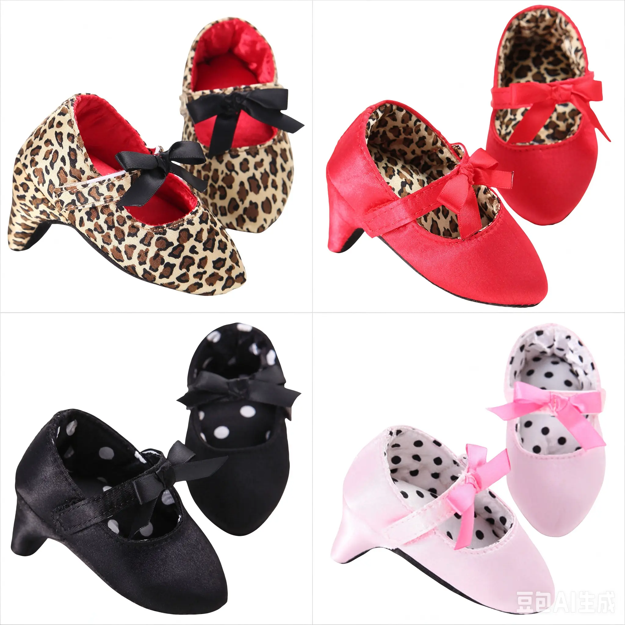 [Goose goose] Newborn Baby Girls Princess Moccasins - Infant Shoes for 0-6 Months, Leopard Print, White Black/Black Assortment, Ankle-High, Bowknot, High Heel, Soft Toe, Cotton Blend Rubber Sole, Crib & Photo Footwear, Cute Shoes, Zebra Print, Animal Prin