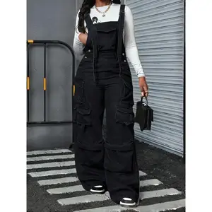 Women’s denim overalls, casual adjustable-strap overalls for daily wear—ladies’ clothing suitable for all seasons and everyday use