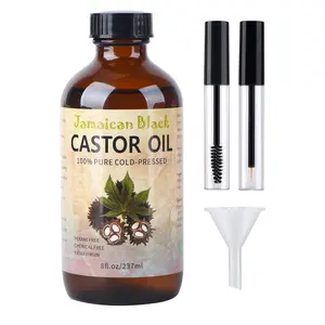 VRJEUGO Jamaican Black Castor Oil, Organic Castor Oil Cold Pressed Unrefined Glass Bottle,Castoroil bodyoil