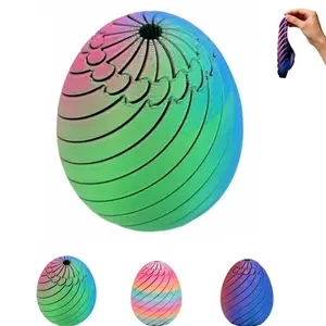 3D Printed Slippery Egg Fidget Easter Basket Stuffers Egg Toys Rotating Fidget Puzzle Toy for Stress Relief Colorful Desk Fidget Toy Gift