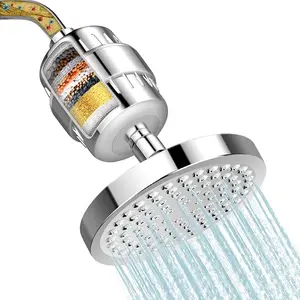 High Output Shower Head and Hard Water Filter, 20 Stage Shower Filter Removes Chlorine & Harmful Substances, Water Softener Showerhead for Bathroom, Rain Shower