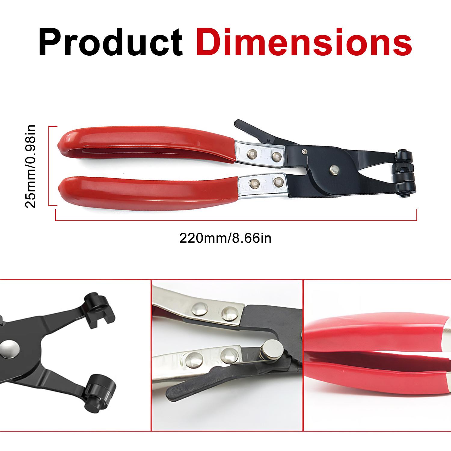 Hose Clamp Pliers with Swivel Flat Band Jaws Automotive Repair and Maintenance Tool for Automotive Cooling Systems Radiators Heaters Water Hoses