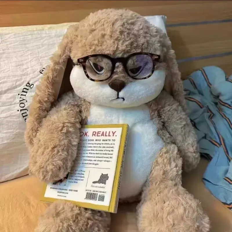 35cm Fluffy Rabbit Stuffed Toy, Soft Huggable Long Ear Plush Doll, Adorable Home Decoration Ornament, Ideal Birthday & Daily Gift for Boys Girls