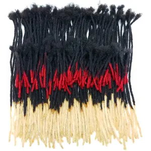 Real Human Hair Dreadlocks Extensions Handmade Medium 1/4" Width Pencil Sized Various Lengths With or Without Blonde or Red Tips - 25 LOCS Knotless Braided Wigs
