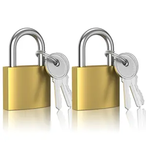 2 Pcs 32mm Zinc Alloy Safety Padlocks, Keyed Alike with Keys, Durable Compact Lock for Travel Bags, Gym Lockers, Safety Lock