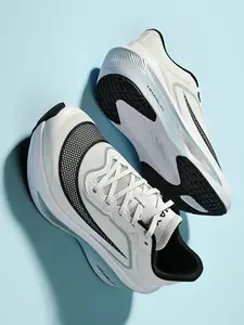 Men'S  Letter & Striped Print Sporty Running Shoes, Breathable Lightweight Mesh Non-Slip Wear-Resistant Athletic Sneakers, Shock Absorption For Gym Training/Jogging/Walking, Casual Daily Wear Outdoor Sports All-Day Supportive Comfort Footwear