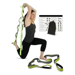 Stretching Strap , 12 Multi-Loop Stretch Strap , Yoga Straps for Stretching, Leg Stretcher, Stretch Bands for Exercise and Flexibility - Fascia, Hamstring & Leg Stretcher Belt