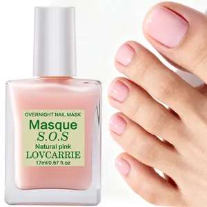 LOVCARRIE Overnight Nail Mask & Strengthener - Natural Pink Quick-Dry Gel Polish, 0.5fl.oz (14+ Hours Wear) for, Brittle, Splitting Nails - Sensitive Beige, Hardness Booster, Easy Application Nail Care