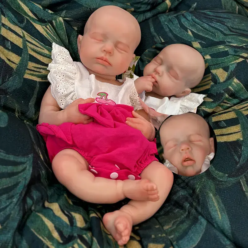 18in Gorgeous Full Body Solid Silicone Handmade Doll (44-46cm, 2.35-2.45kg) - Open Mouth, Painted Bald Head, 3D Painted Waterproof Skin, Flexible Limbs, Cute Girls' Children's Birthday Gift for DIY Crafts Specialty Supplies