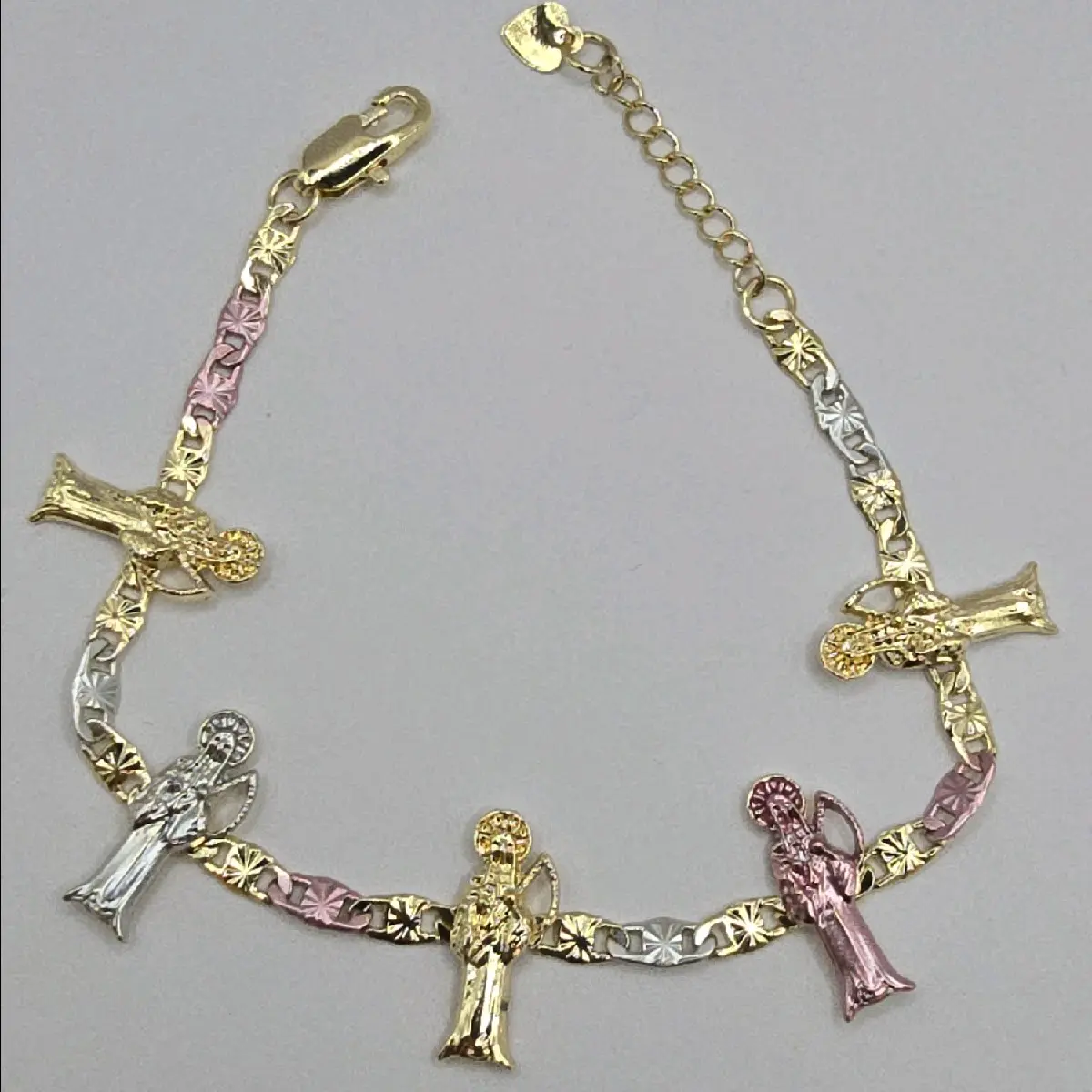 THE GRIM REAPER/LA SANTA MUERTE fashion bracelet 3-colors gold-plated 7 to 9"inches