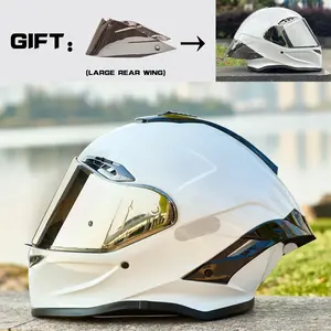 Nbtk Brand Full-Face Motorcycle Helmet, Motorcycle Riding Helmet, A cool big spoiler as a gift.ECE Safety Certification.Abs Material with Eps Padding, Adjustable Ventilation, UV Protection, Unisex, 3C & Dot Certified