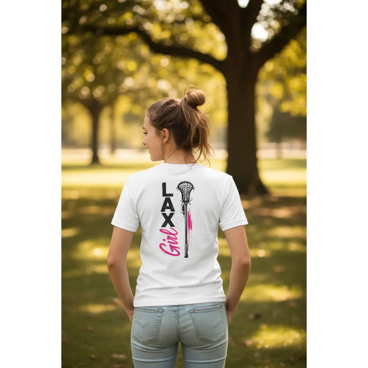 Lacrosse Neon Lax Girl Adult Tee - ST350NEONLAXGIRL