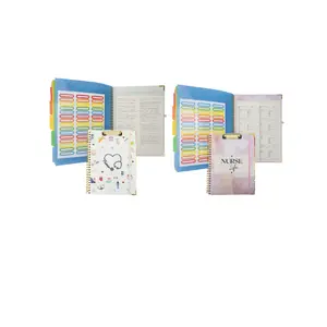 Clipboard Folder with 5 Folders & 10 Pockets, Refillable Nursing Report Notepad, Ideal for Documentation and Organization office desk