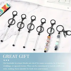 24pcs DIY Keychains with Beads - Blank Alloy Stringing Knots for Crafts, Jewelry Making, and Key Decoration - Perfect Christmas & Valentine'S Day Gifts, Keychain Accessories, Craft Supplies, Decorative Beads, Intricate Beadwork