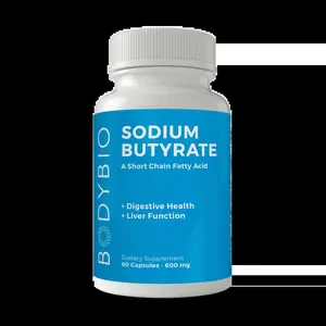 Bodybio - Butyrate Gut Health Supplement 60 Sodium Capsules BodyBio Edible Dietary Healthcare Acid Fitness Bathroom