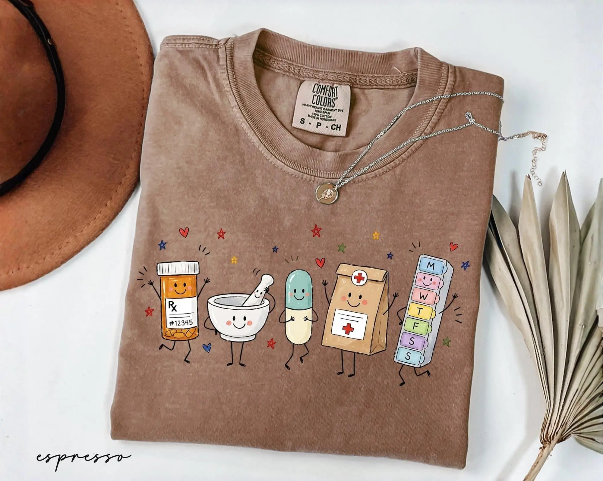Comfort Colors Pharmacist Doodle Characters Shirt, Pharmacy Technician Tee, CPhT Shirt, Gift For Pharmacy Tech, PharmD Graduation Gift