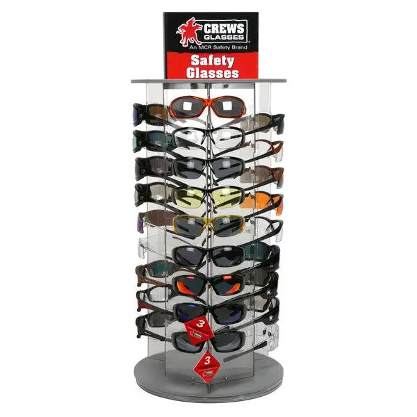 Eyewear Display Stand Holds 27 Pair Average Size Safety Glasses 3 Sided Display