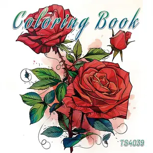 Flower Pattern Coloring Book, 1 Count 30 Sheets 8.3x 8.3inch Stress Relief Coloring Book, DIY Painting Supplies for Teenager & Adult