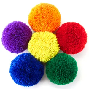 6-Pack Soft Fleece Balls Large 5" Dodgeball Playground Balls for Dodge Ball, Handball, Camps and Schools(Rainbow Pack)