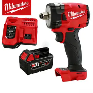Milwaukee M18 FUEL 3/8" Compact Impact Wrench with Friction Ring - one Charger, one Battery with  Tool Only set Brushless Cordless Drill Lightweight High Torque Brushless Impact Gun for Professionals & DIY Enthusiasts screwdriver power