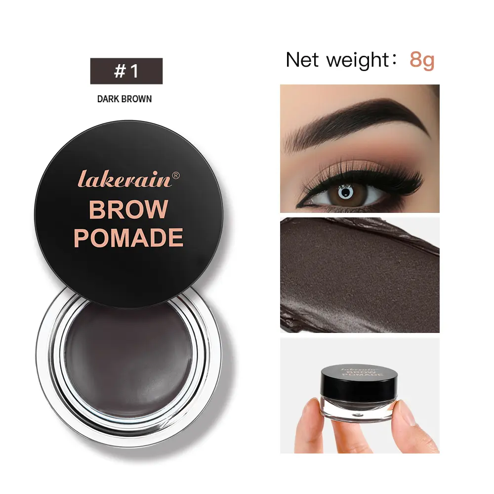 Long-Lasting Waterproof Eyebrow Pomade - Brow Paste with Brow Gel, Smooth Gel Formula, Intense Pigmentation, Smudge-Proof, Sweat-Resistant, Flawless Natural Shape Definition for Everyday Use, Essential Eyebrow Makeup Cosmetic