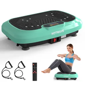 HOTWAVE Vibration Plate Exercise Machine, Heavy-Duty Home Gym Equipment with 450 LBS Capacity, Anti-Slip Platform, 120 Speeds & Resistance Bands, Vibration Plates