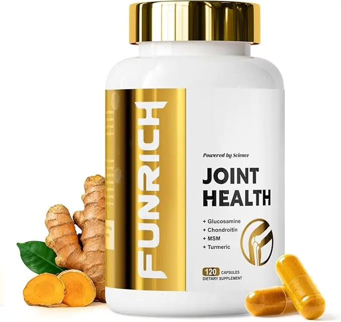 Glucosamine Chondroitin MSM Capsules with Turmeric & Boswellia, Shellfish-Free Joint Wellness Supplement, Support Daily Joint Mobility & Cartilage Maintenance for Adults, 120 Capsules