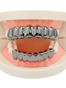 Hot Selling Hiphop Teeth Set, Upper Teeth 8 Pieces Lower Teeth 8 Pieces, Smooth Surface Cross-Border Teeth Set, Teeth Cover Girls