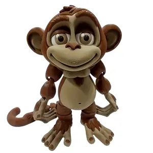 Monkey 3D Printed Articulating Figurine Home Decor - Unique Articulating Design for Home Decor