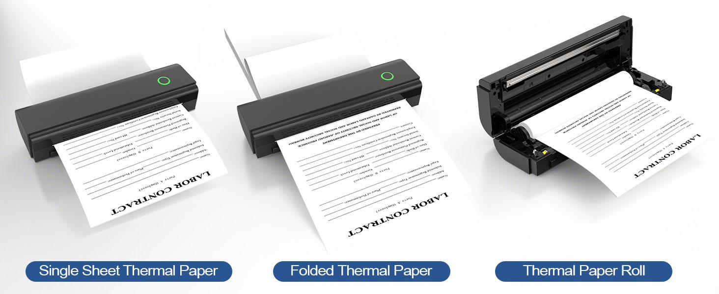 Portable Printers Wireless for Travel, N80 Wireless Thermal Printer Bluetooth Inkless Printer Support 8.5" X 11" US Letter & A4, Compatible with iOS, Android, Laptop