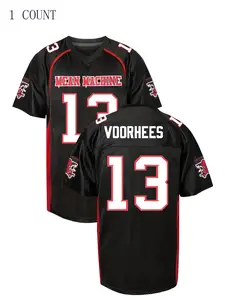 Men's Mean Machine #18 V Neck American Football Jersey, Loose Casual Breathable Football Top, Men's Sportswear for Outdoor Training, Breathable Athletic Top