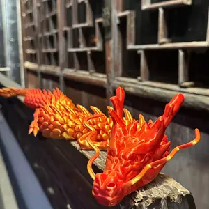 Large Creative Dragon Model, 3D Printed Multi-Color Gradient Cool Chinese Dragon, Halloween Christmas Gift, Unique Decoration, Decorative Sculptures, Garden Sculptures Statues
