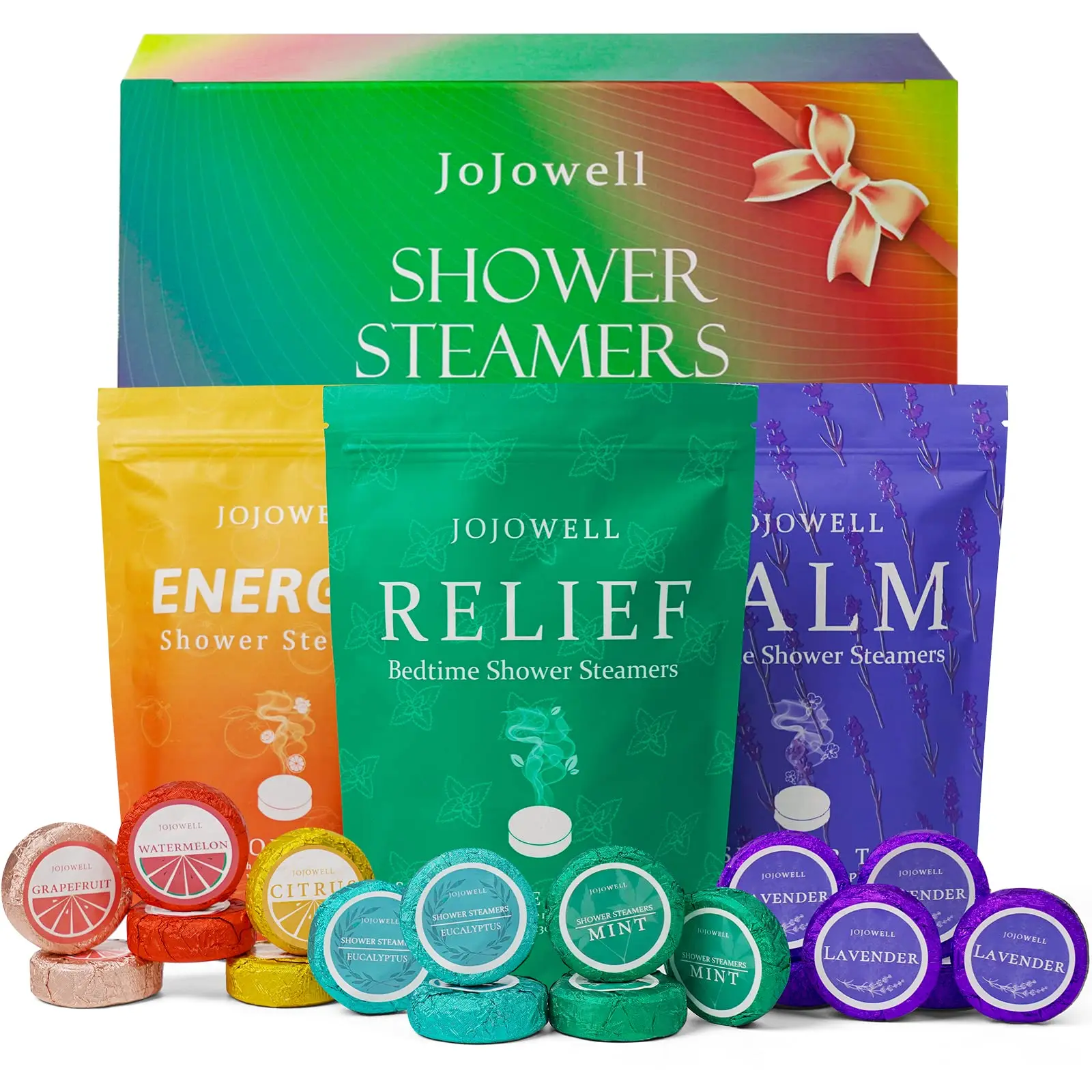 JoJowell Shower Steamers Aromatherapy - 18 Pack Birthday Gifts for Women Men, Fathers Day Gift for Dad Husband from Wife Daughter, Self Care with Natural Essential Oils Relaxation Home SPA