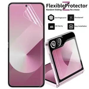 Samsung Galaxy Z Flip 7 Essential 2+2 HD Soft Hydrogel Protective Screen Protector Set 2PCS Front & 2PCS Rear Glass Accessories