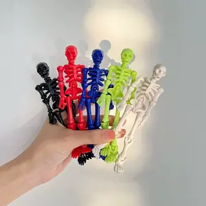 Set of 5 Colorful Skeleton Models with Movable Joints, DIY Skeleton Figurines Ornaments for Home Decor, Game Simulation Prop, Perfect for Holidays and Birthdays
