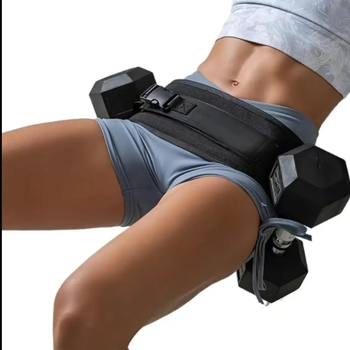 Padded Hip Thrust Belt for Glute Training, Heavy-Duty & Lightweight with Adjustable Waist for Stability, for Dumbbells, Kettlebells & Plates