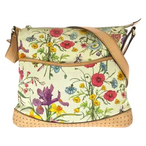 Pre-owned GUCCI Canvas Shoulder Bags Flora Canvas/Leather Shoulder Bag