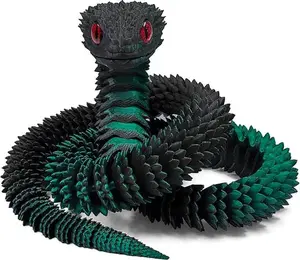 30 Inch 3D Printed Snake – Movable Articulated Snake, Ideal Educational 3D Printed Animal Toy. Must-Have Gift for Kids & Collectors, Decor for Home, Office & Executive Desks