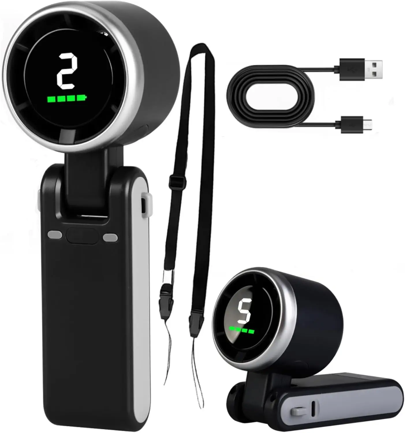 Portable Handheld Turbo Fan, 5 Gear Wind,4000mAh Battery Operated, Up to 10 Working Hours, 3 IN 1 Hand Fan Rechargeable with Air Turbo Tech Cooling Fa