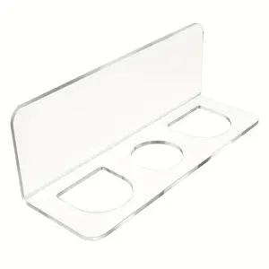 Acrylic Transparent Bathroom Storage Rack, Wall-Mounted Hair Brush Holder, No Drilling Makeup Table Organizer, Holds Combs and Toiletries, Toothbrush Holders