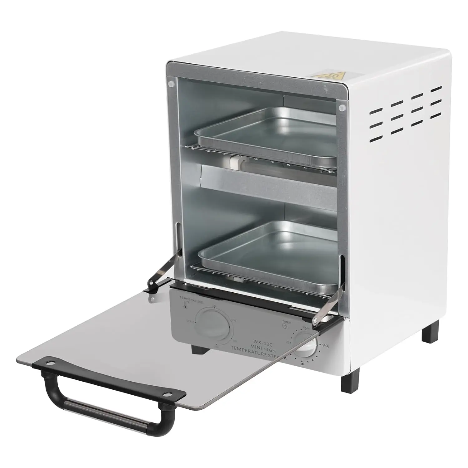1000W Sterilization Machine - 12L Home Kitchenware Sterilizer with 2 Trays, Tempered Glass, 2 Infrared Quartz Heating Tubes, High Temp 32-482℉ Control, Timer, Heat Vents, 110V 60Hz US Plug for Nail Salon, Clean, Appliance