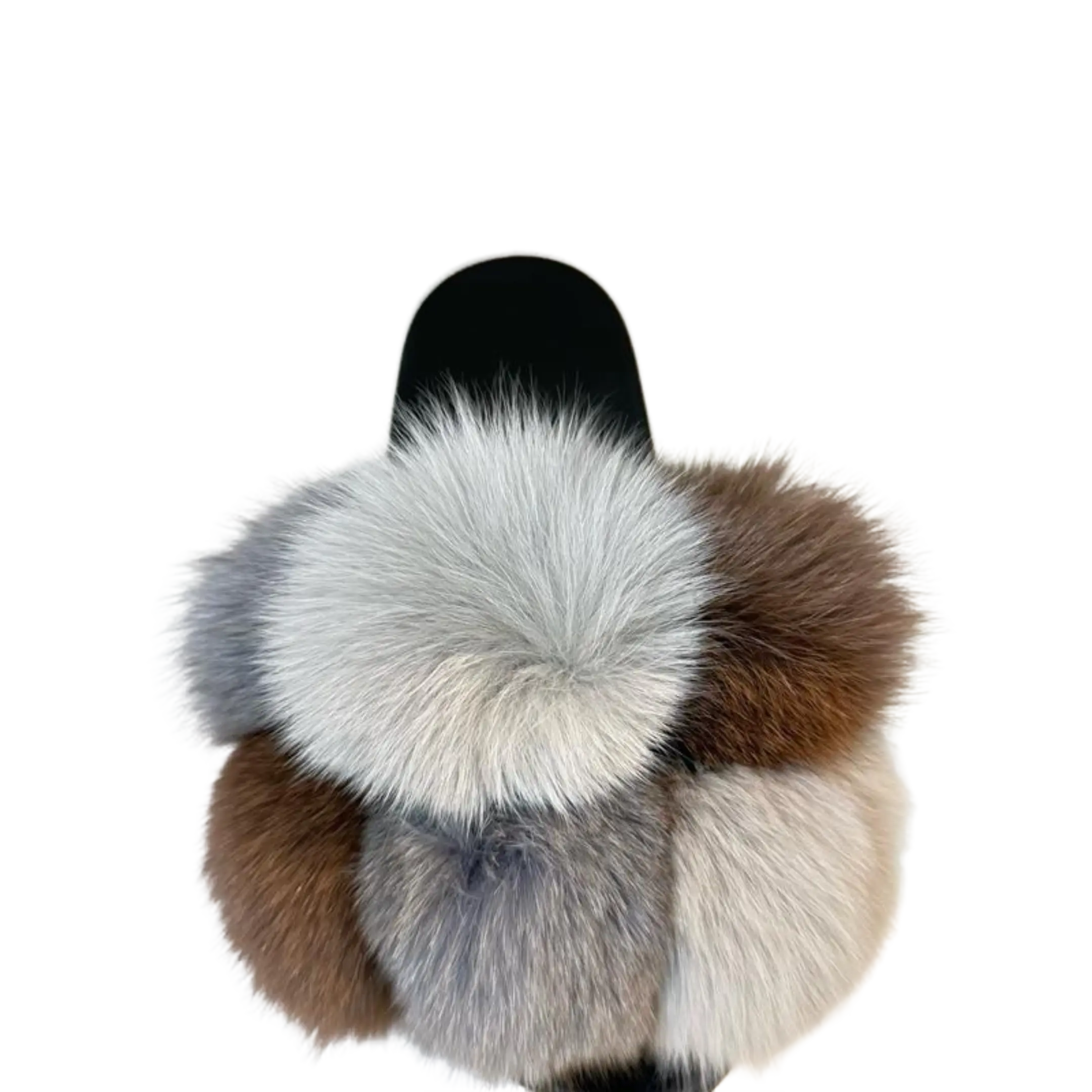 Women's Faux Fur Slides, Open Toe Cute Fur Slippers, Indoor or Outdoor Flipflop Stylish