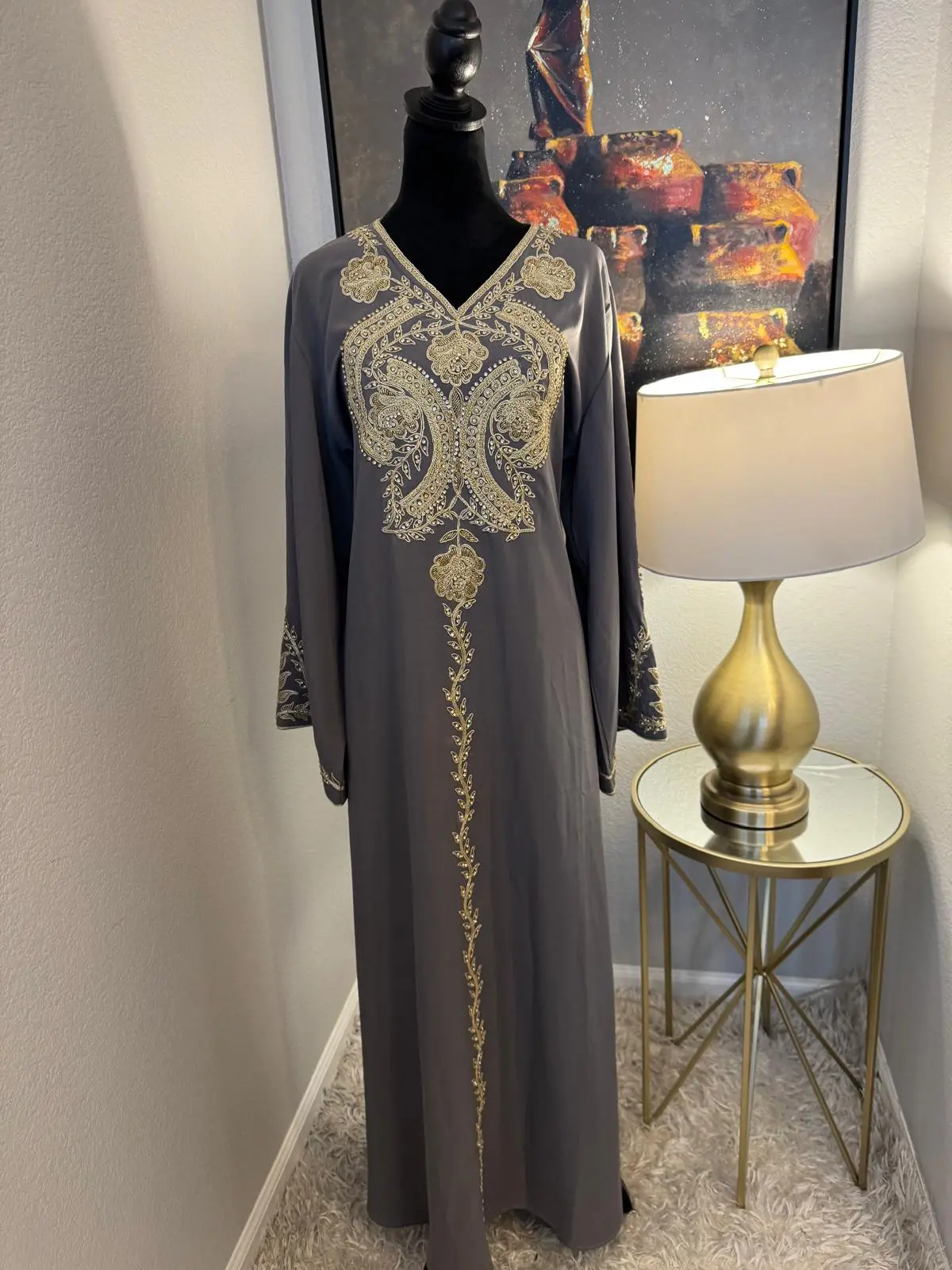 Women's Saja Embroidered Modest Kaftan Dress - Elegant Chic Islamic Jalabiya, Perfect for Eid, Ramadan, Gifts for Her