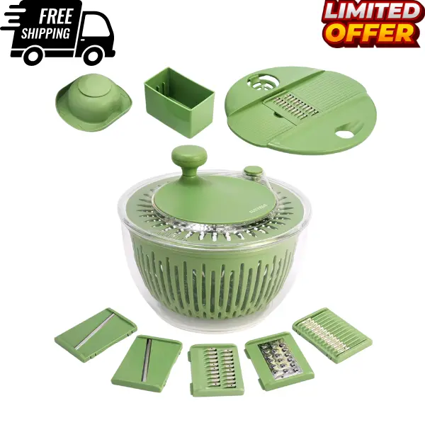 5 in 1 Large Salad Spinner & Vegetable Chopper – Multifunctional Bowl, Colander, Drainer & Slicer for Easy Food Prep christmas Gifts Black friday 2025 Happy New Year