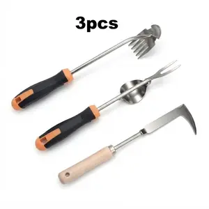 3PCS Manganese Steel Garden Weeding Tool Set - Ergonomic Heavy-Duty Weed Puller, Rustproof Crack Crevice Weeder Hand Tools for Lawn, Vegetable Flower Bed