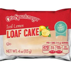 Otis Spunkmeyer Iced Lemon Loaf Cake Snack 6 Count Sweet Treats Dessert Soft Moist