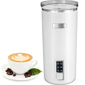 Milk Frother, 6-in-1 Electric Milk Steamer, 8.5oz/250ml Automatic Warm and Cold Foam Maker and Milk Warmer for Latte, Cappuccinos, Macchiato, From the Makers of Instant 400W, Black