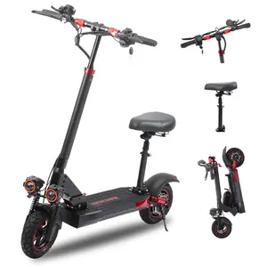 FREEBOY 800W Fast Electric Scooter with Seat for Adult, 45KM Range, 10'' Off-road Tires, Foldable Commuter E-scooter