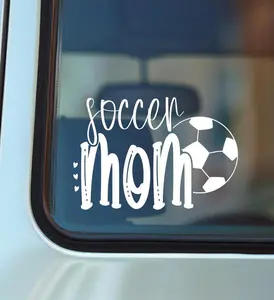 Soccer Mom Car Vinyl Decal, Rear Window Sticker, Easy Application, Sports Mom Decal, Car Décor