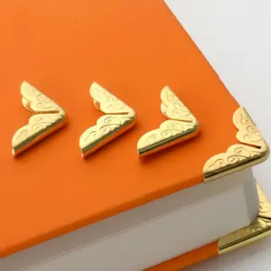 50 Vintage Iron Book Corner Protectors in Gold/Silver/Copper, Suitable for Scrapbooks, Photo Albums, and Journals